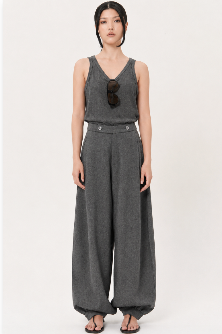 Inez Barrel Trousers In Ash Grey