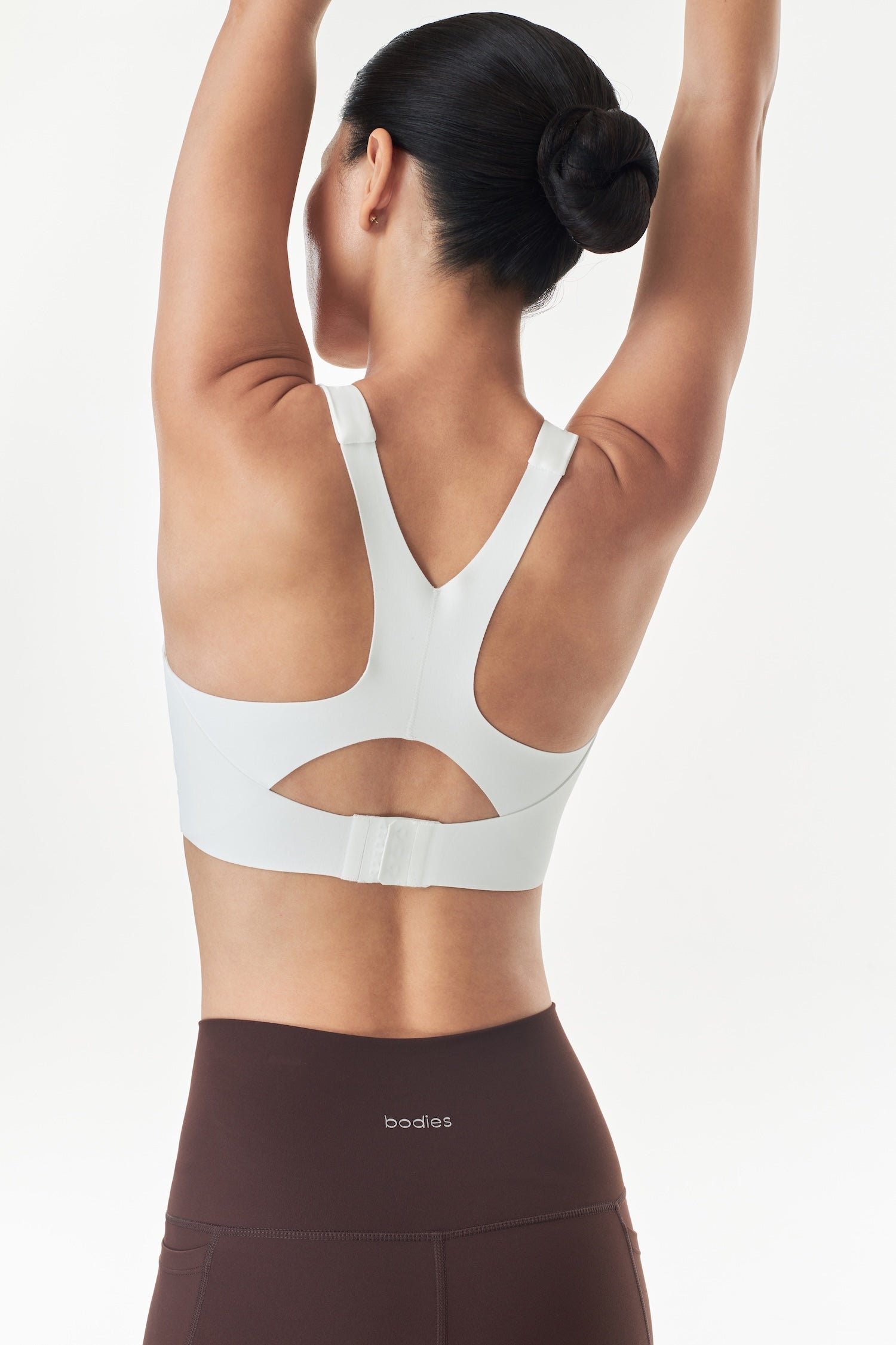 Split High Impact Bra in White