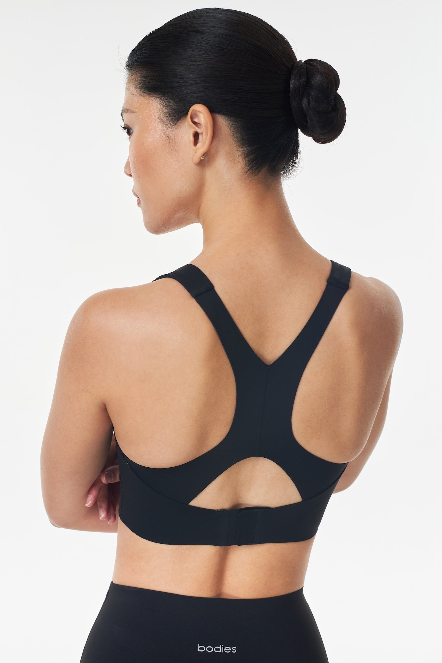 Split High Impact Bra in Black