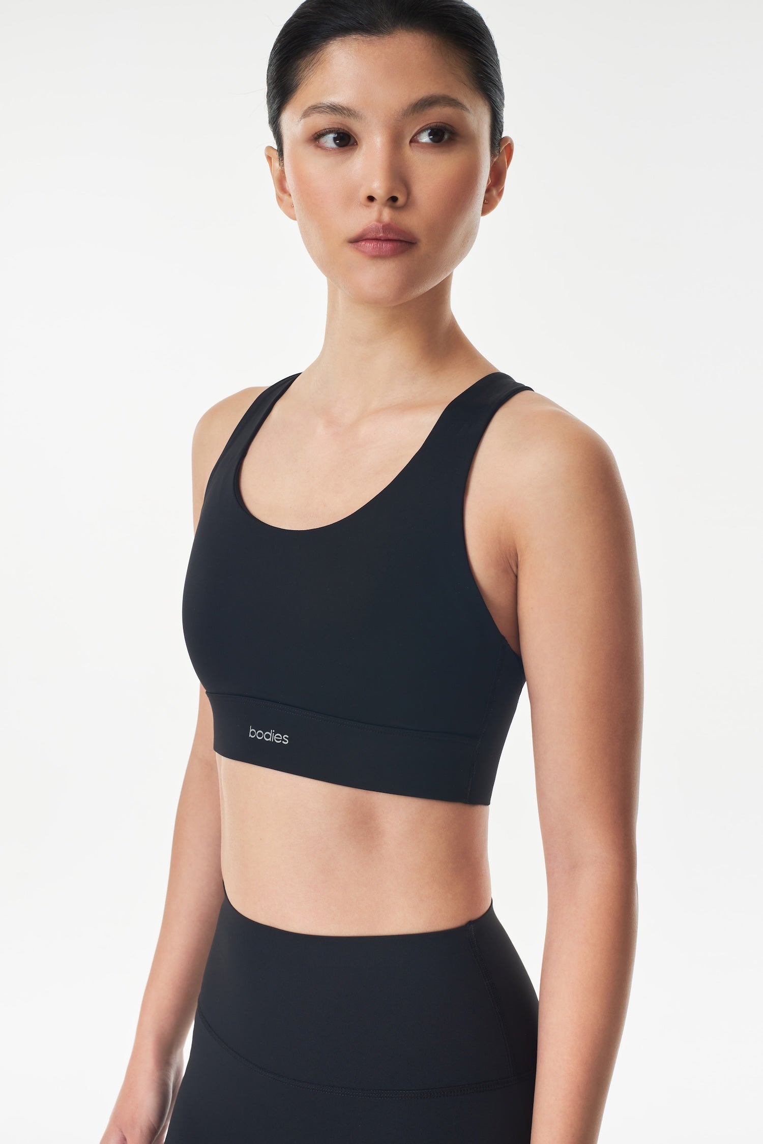 Split High Impact Bra in Black
