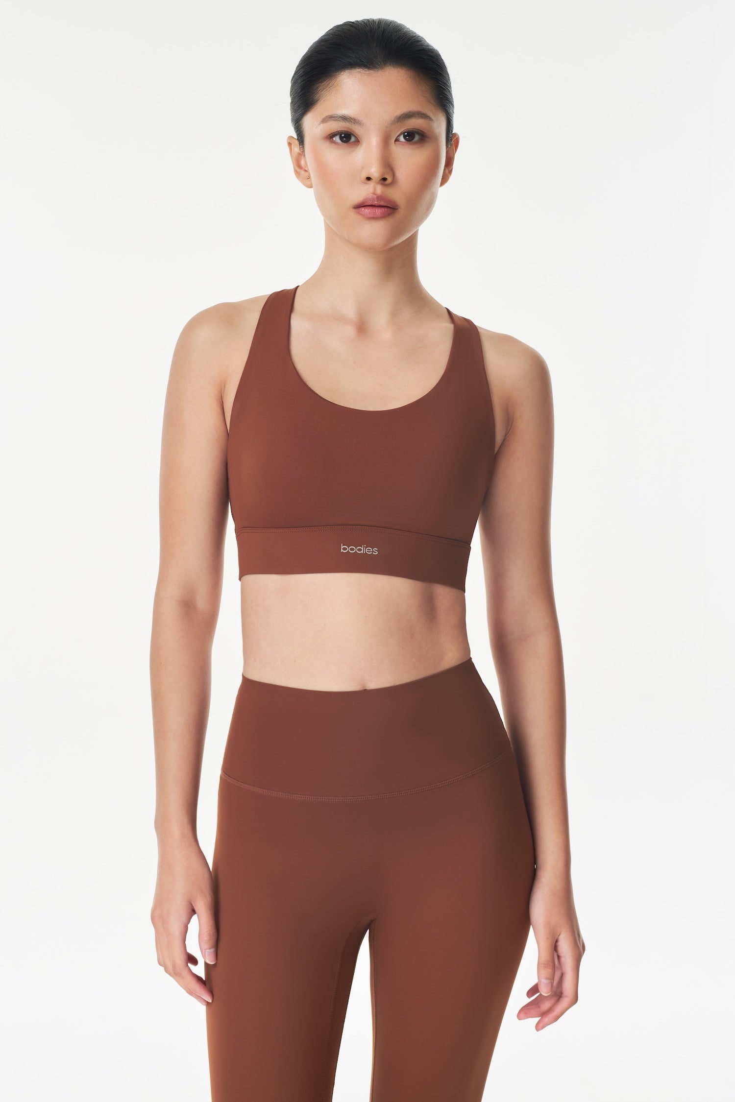 Split High Impact Bra in Caramel