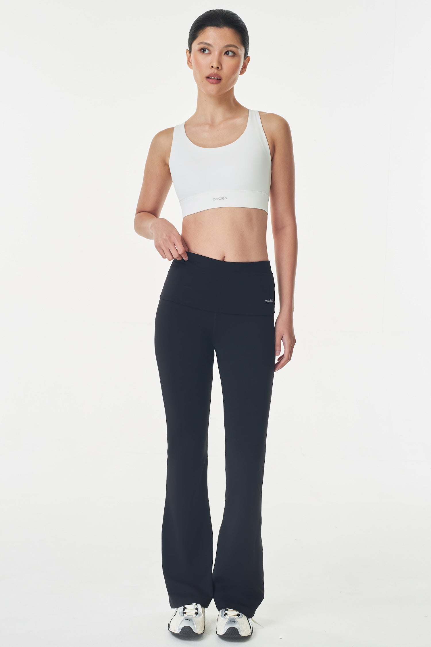 Folded Flare Pants in Black