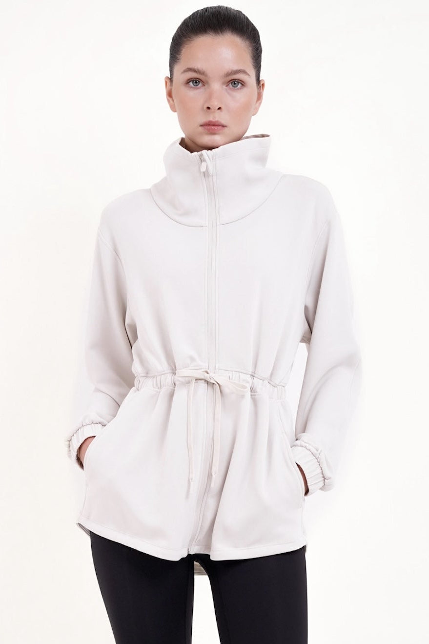 Syncra+ High-Neck Jacket in Eggshell