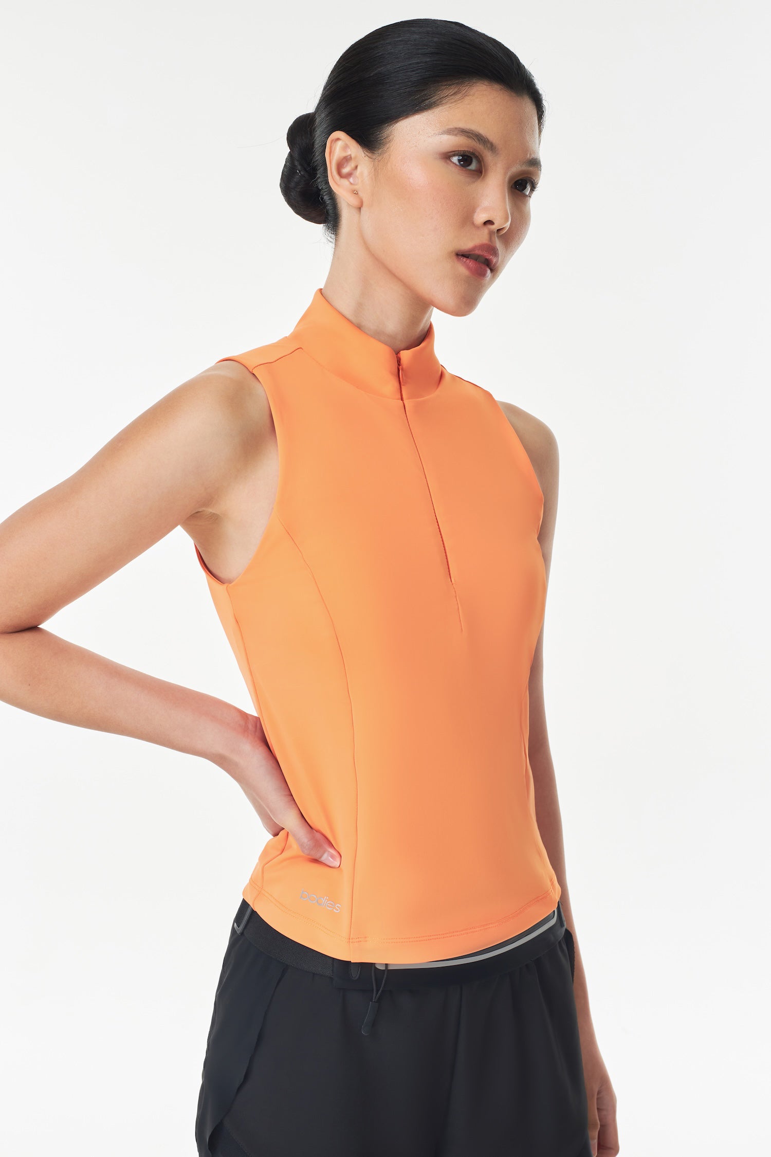 Ventra Zipper Tank Top in Orange