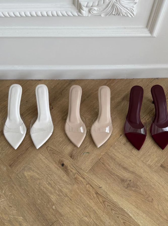 On-Point PVC Heels in Nude (5 cm)