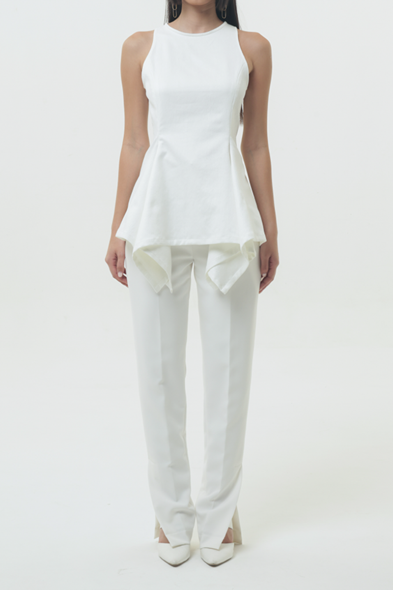 Nadine Handkerchief Tops In White