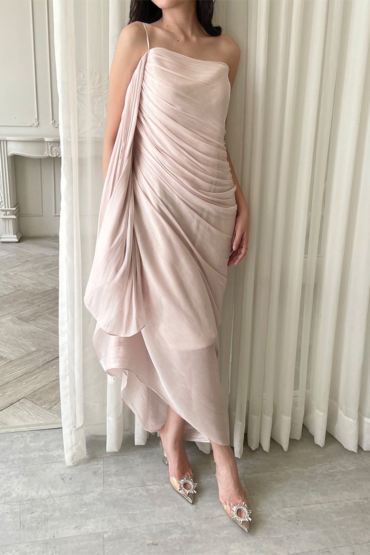 Ara Dress Shimmer In Soft Pink