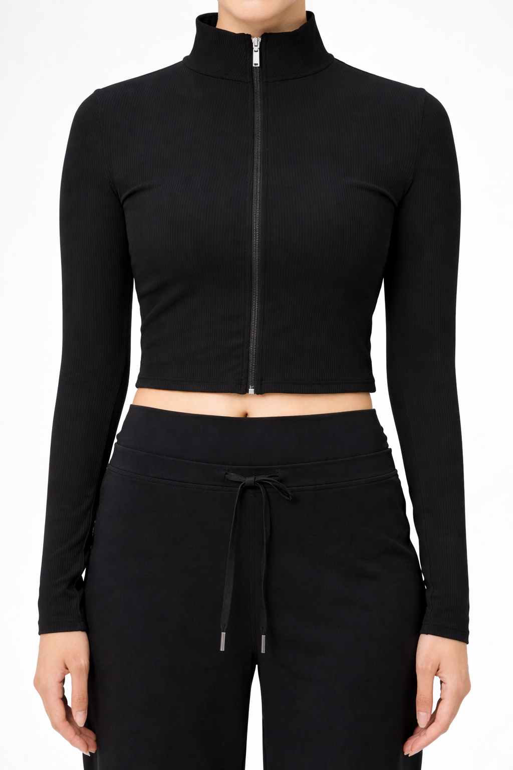 Outline Ribbed Jacket in Black