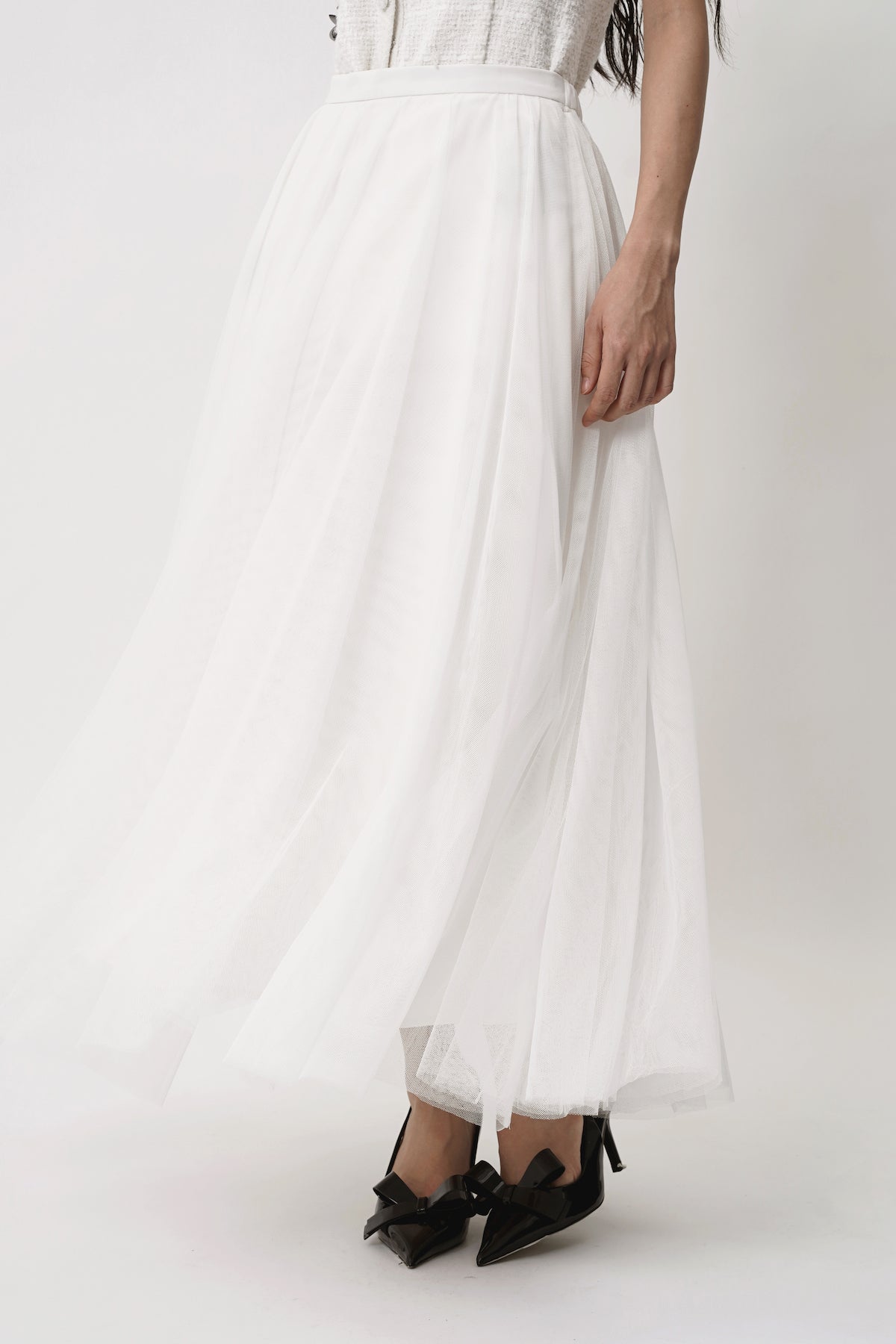 Odilia Tulle Maxi Skirt In Broken White (2 LEFT)