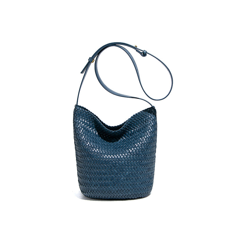 Bevel Bucket Bag In Blue Graphite