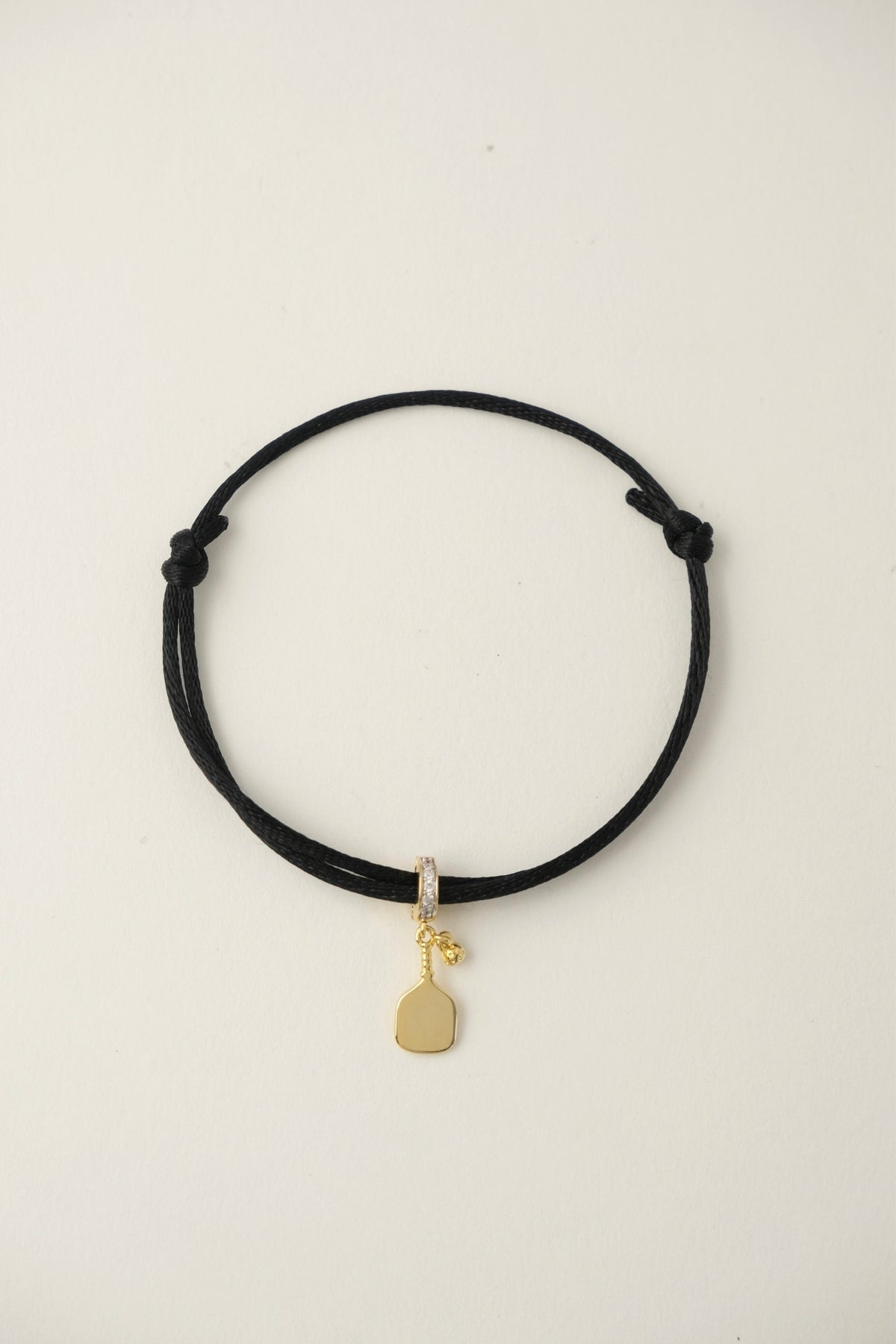 Padel Charm With Rope Bracelet In Black