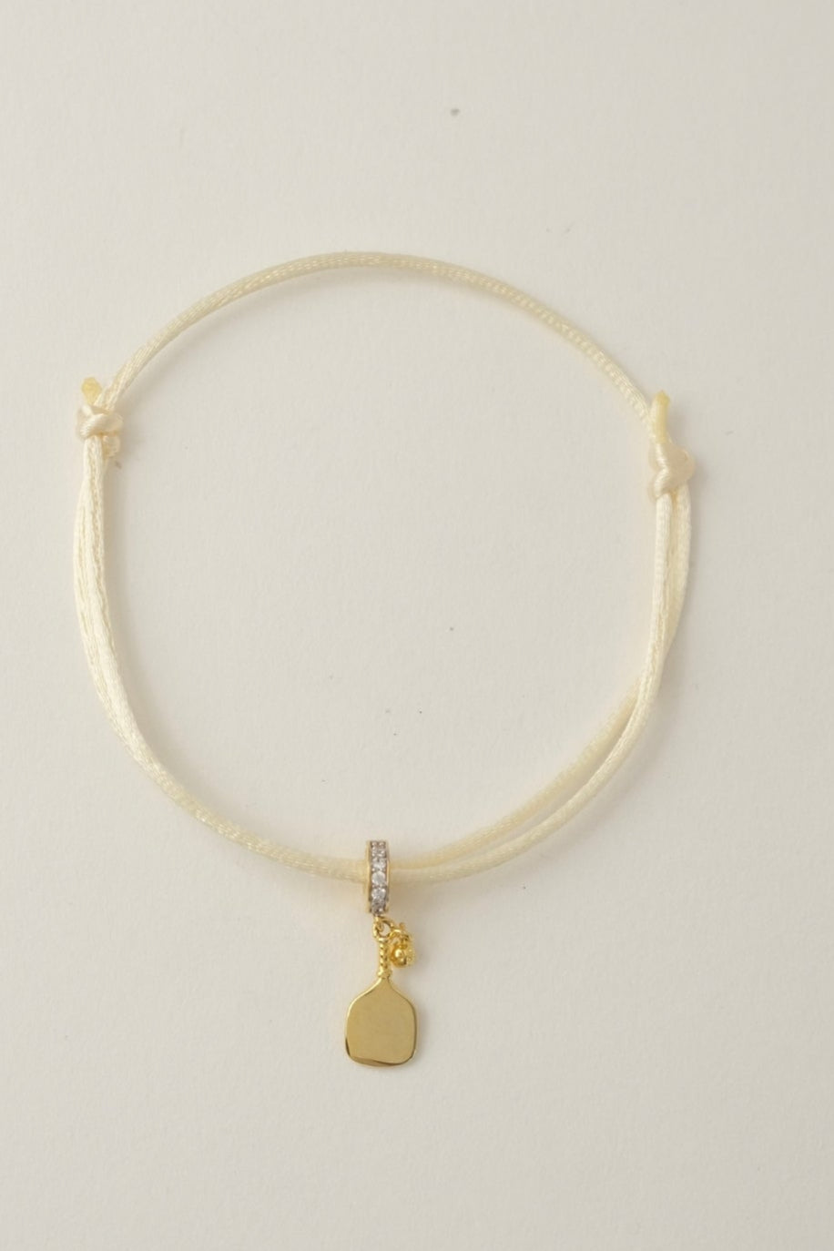 Padel Charm With Rope Bracelet In Butter