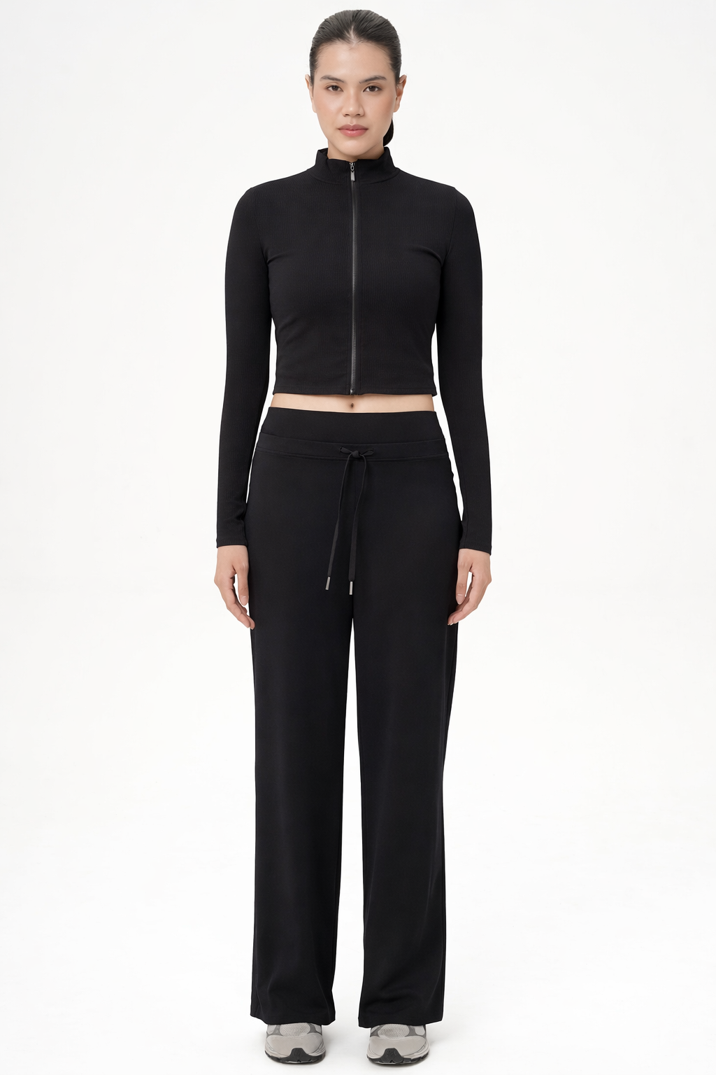 Outline Ribbed Jacket in Black