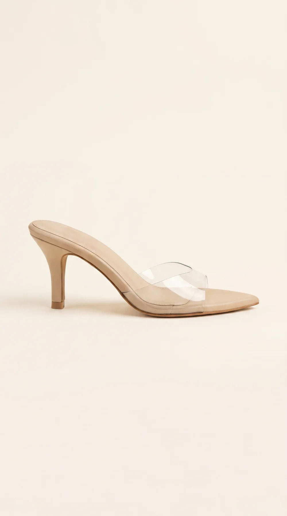 On-Point PVC Heels in Nude (7 cm)