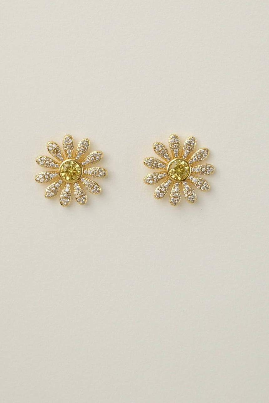 Untitled Daisy Pave Earrings In Gold