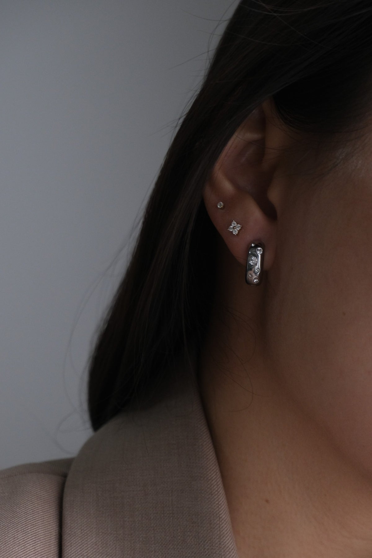 Enchanted Hoop Earrings Silver