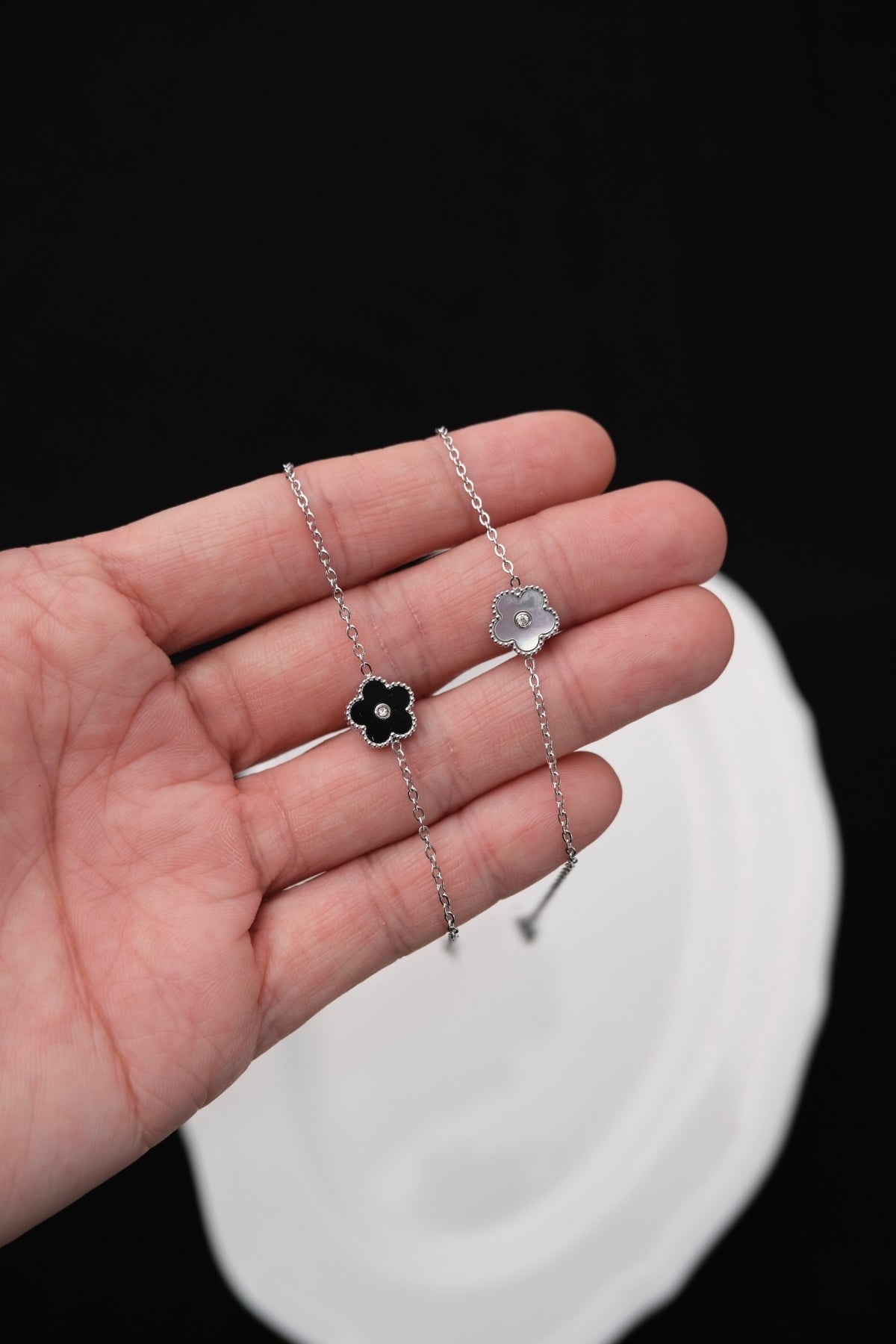 Fiori Bracelet Black Silver