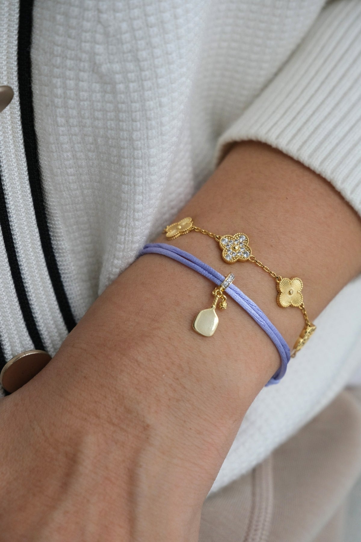 Padel Charm With Rope Bracelet In Lavender