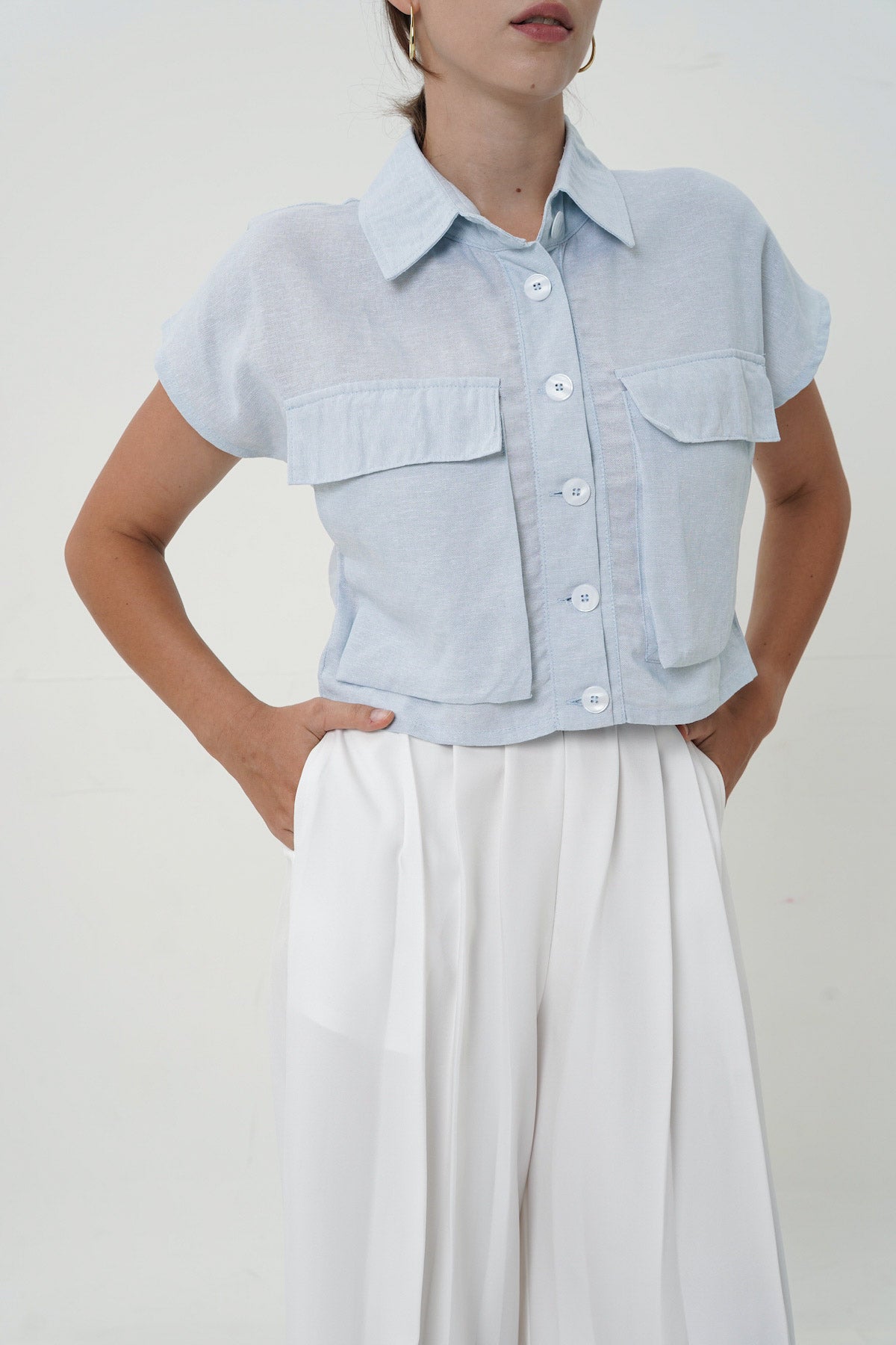 Jhil Top In Baby Blue