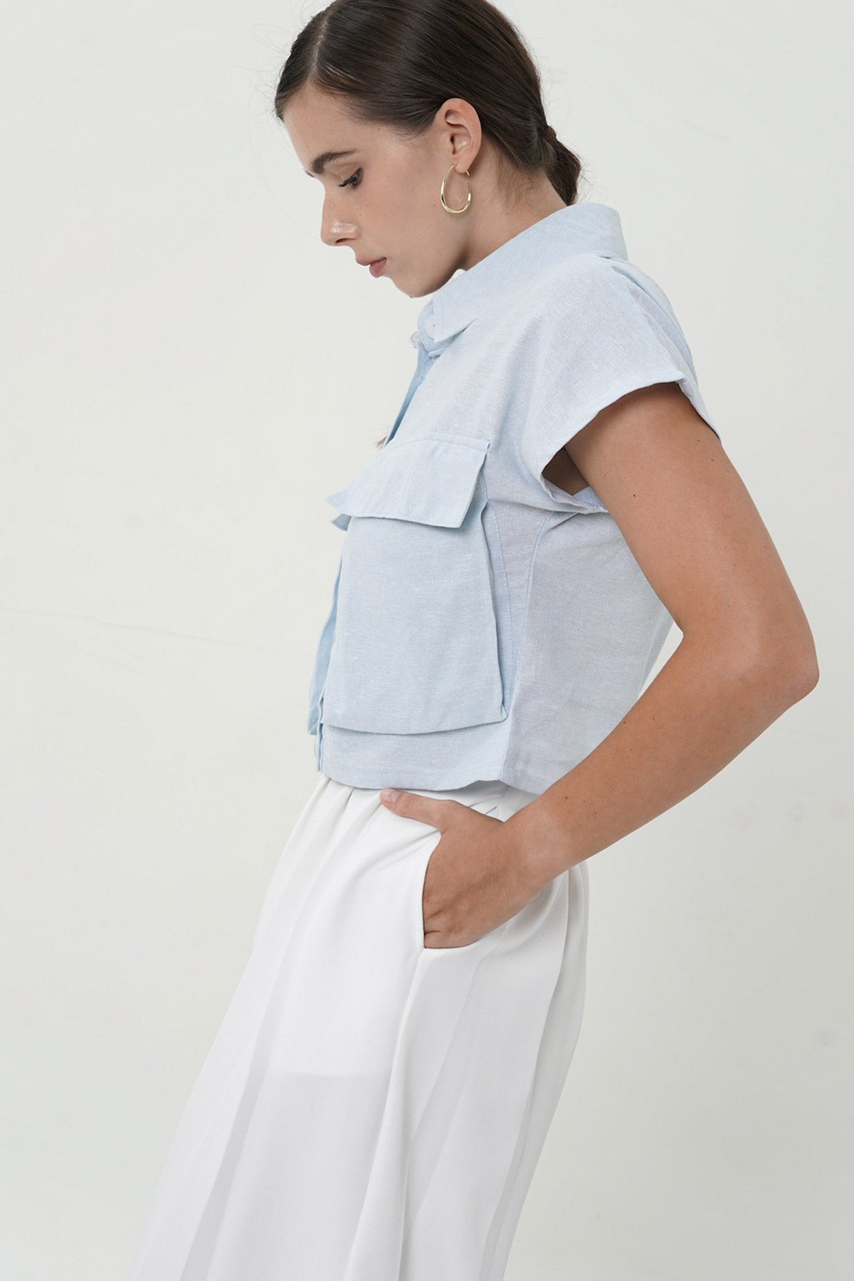 Jhil Top In Baby Blue