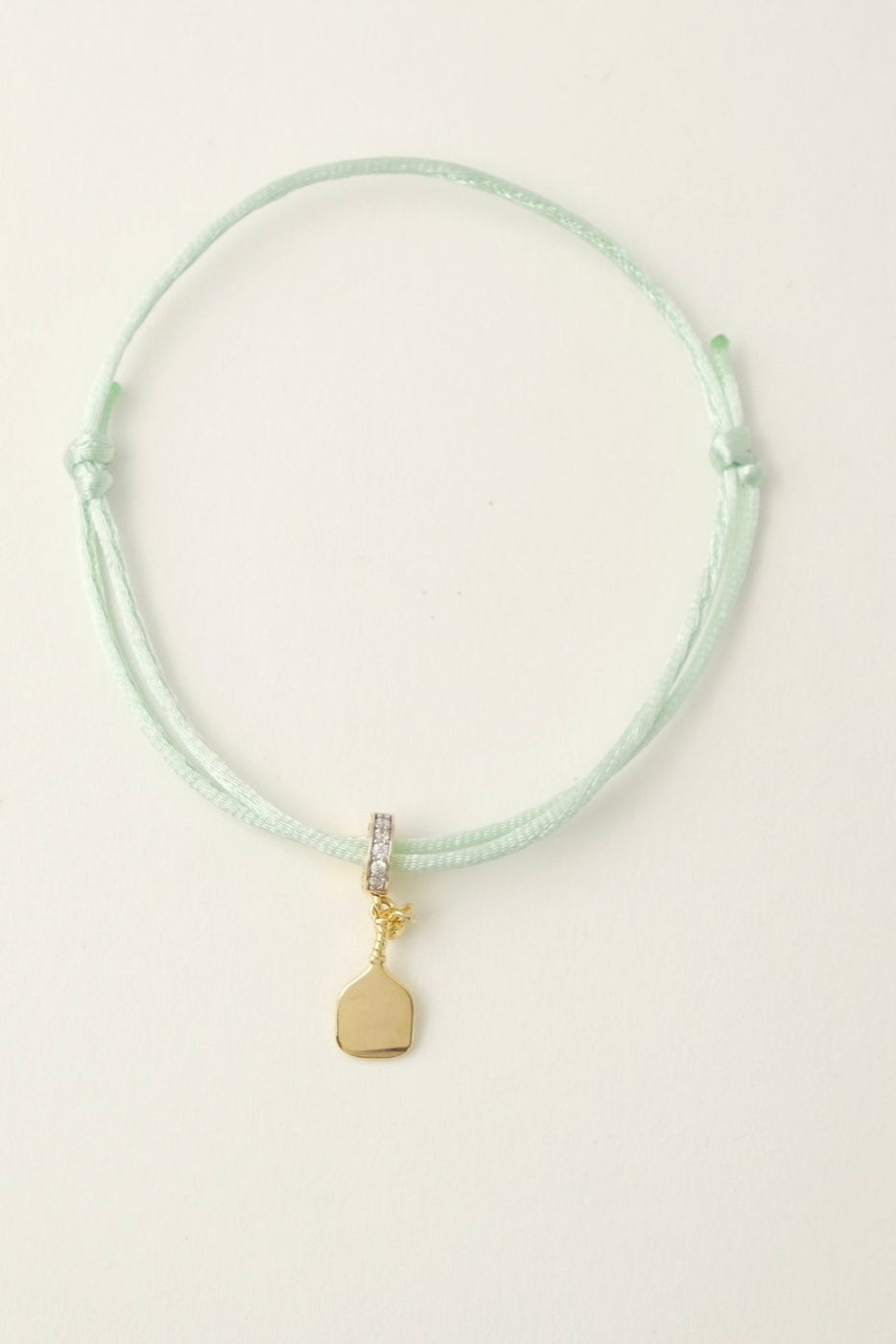 Padel Charm With Rope Bracelet In Mint
