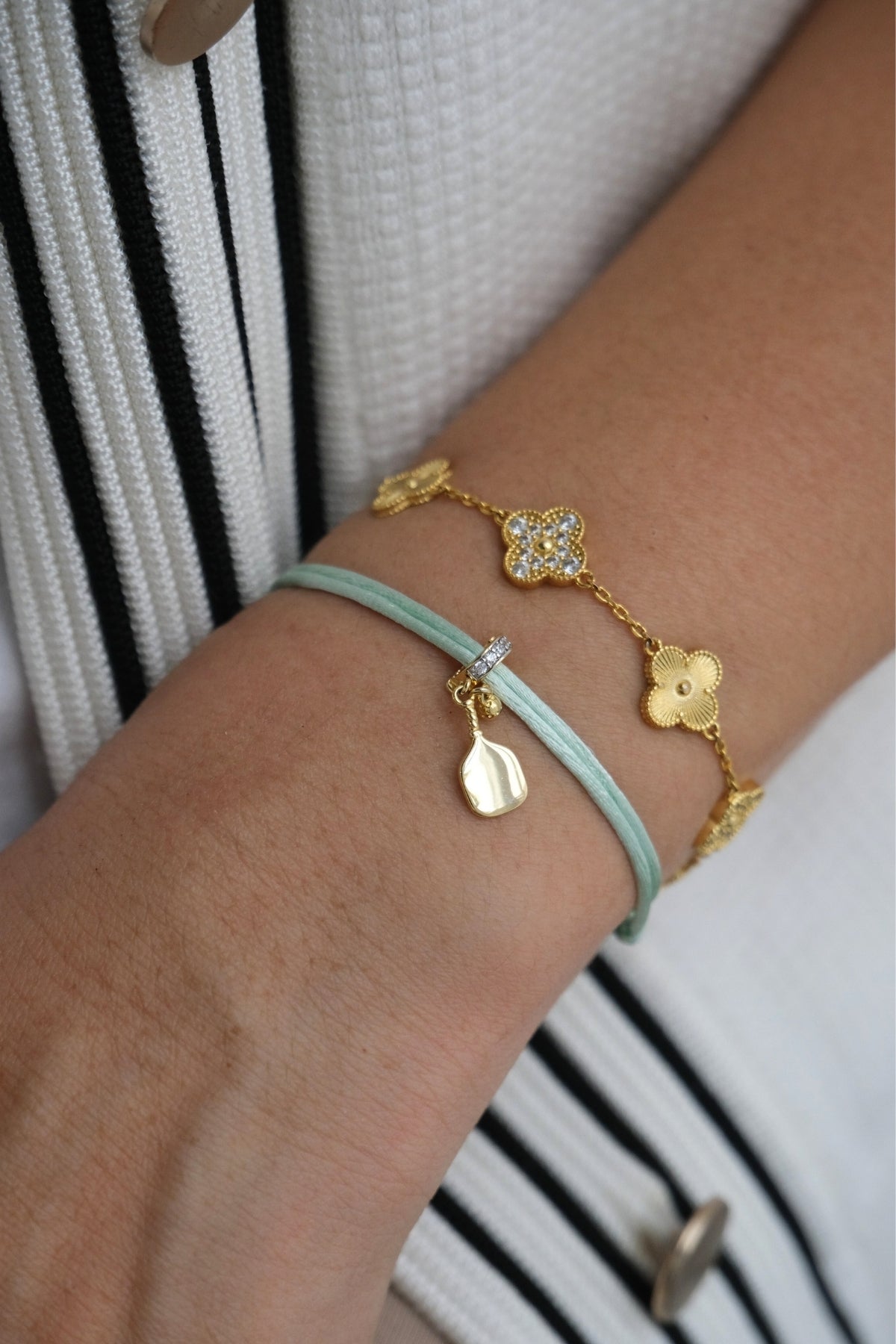 Padel Charm With Rope Bracelet In Mint