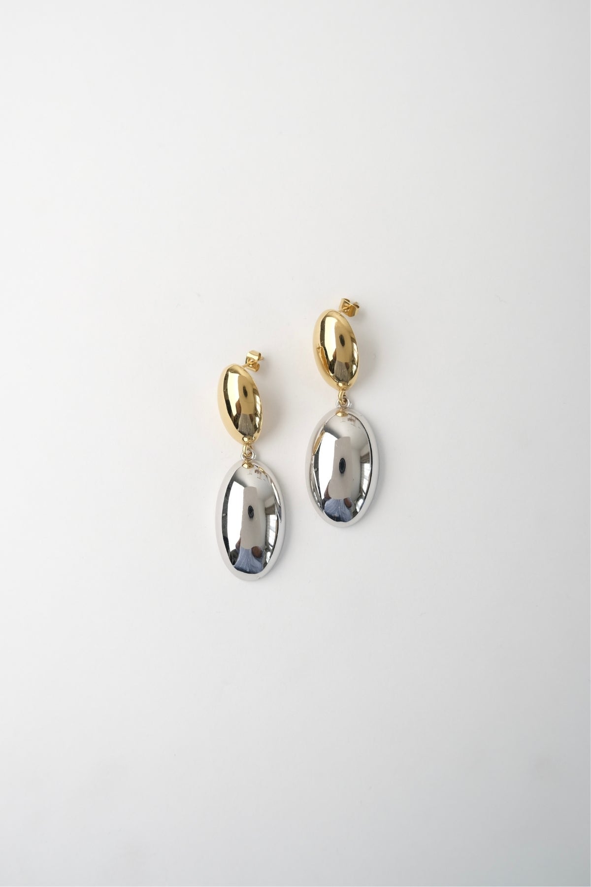 Ovale Drop Earrings Gold Silver