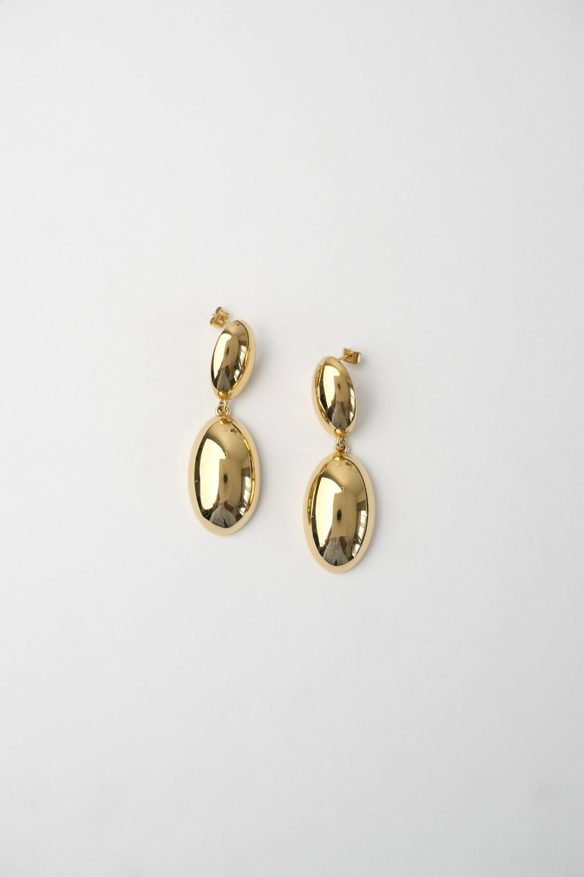 Ovale Drop Earrings Gold