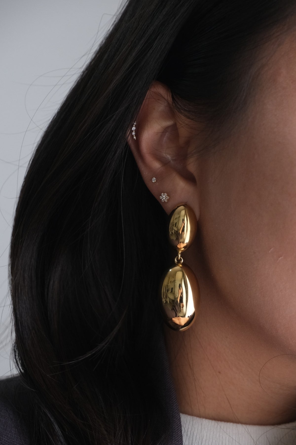 Ovale Drop Earrings Gold