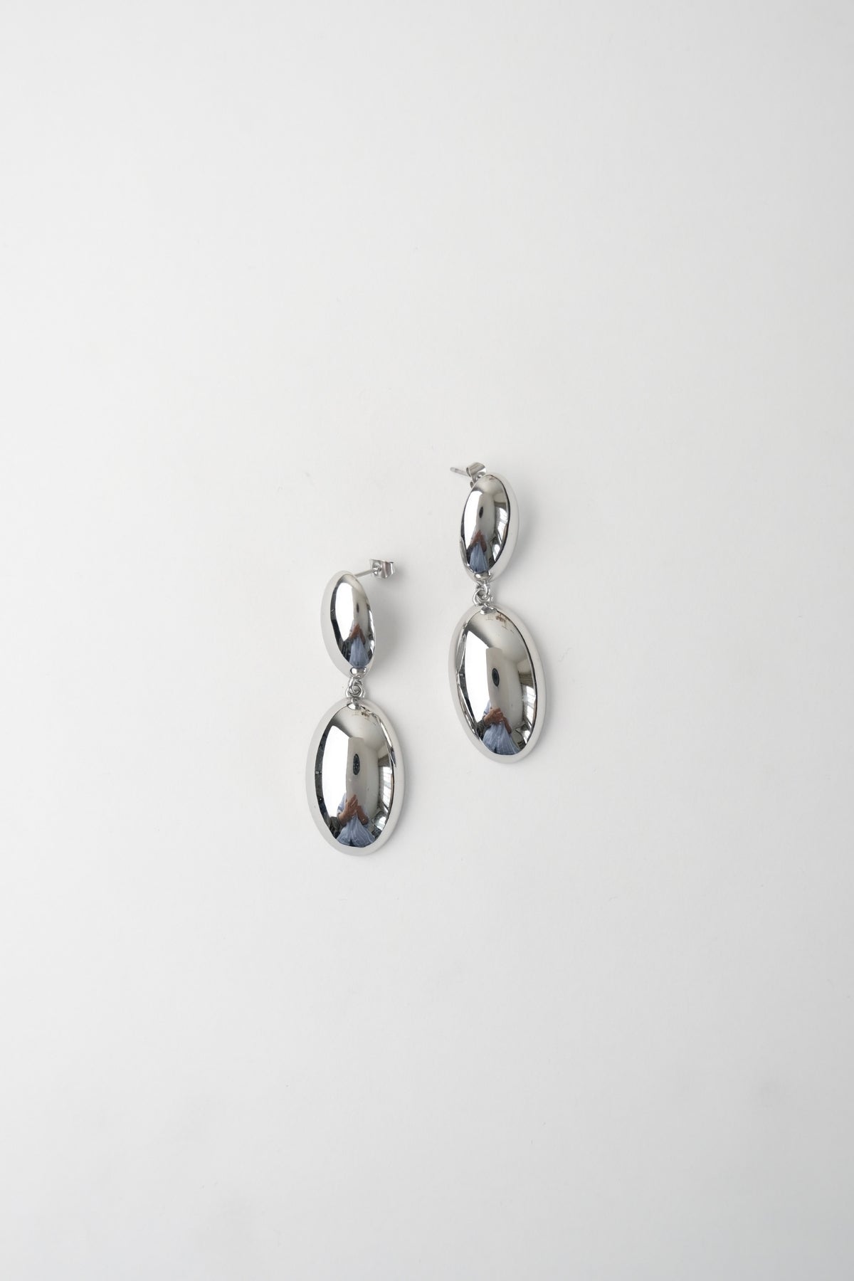 Ovale Drop Earrings Silver