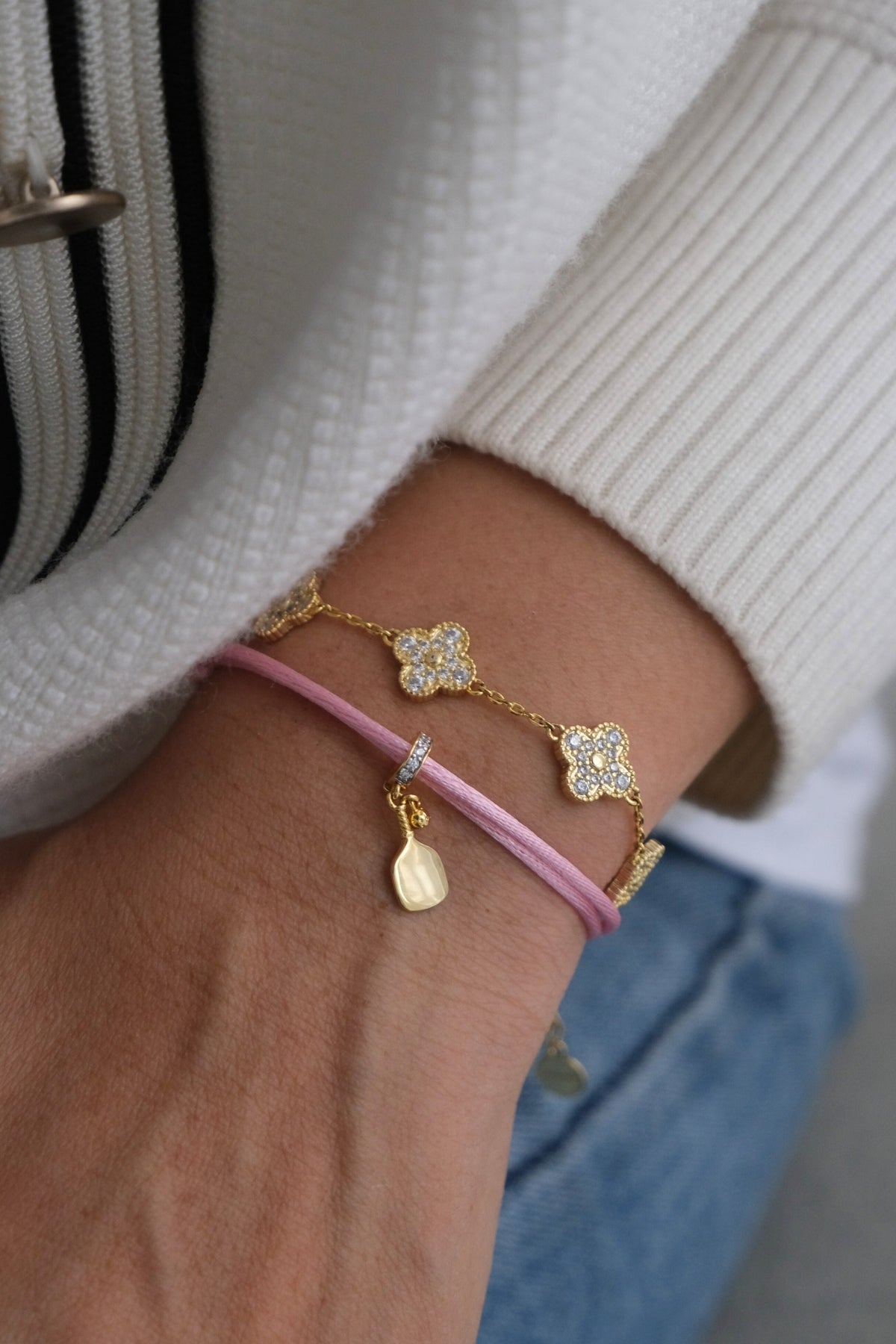 Padel Charm With Rope Bracelet In Pink