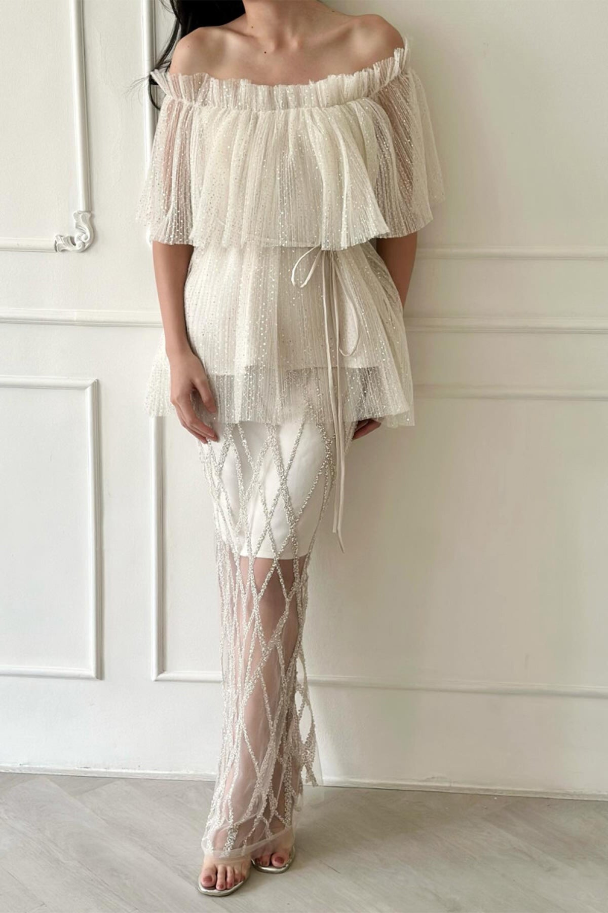 Rossy Top With Paley Skirt Porcelain