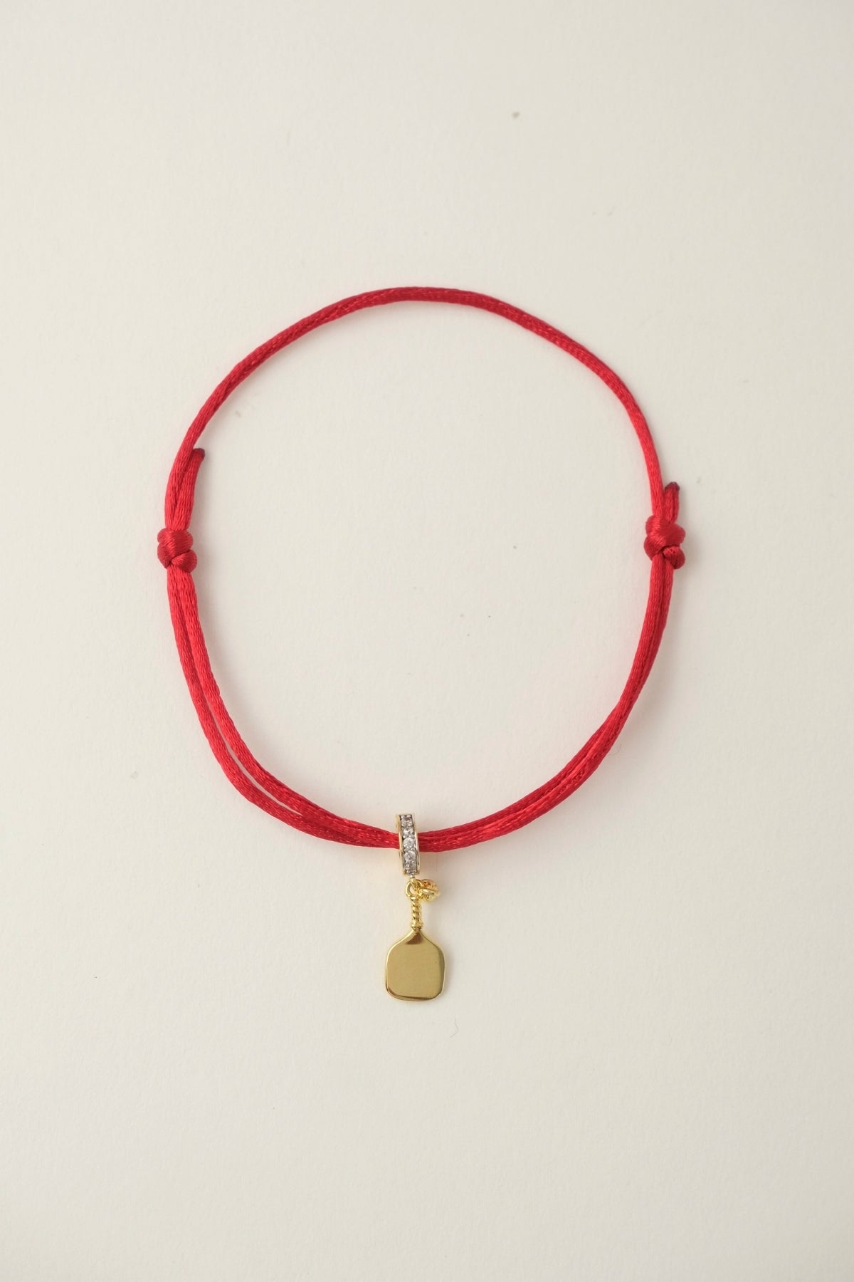 Padel Charm With Rope Bracelet In Ruby