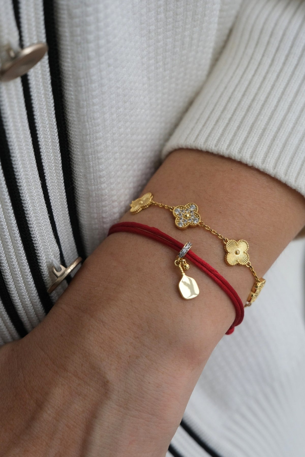 Padel Charm With Rope Bracelet In Ruby