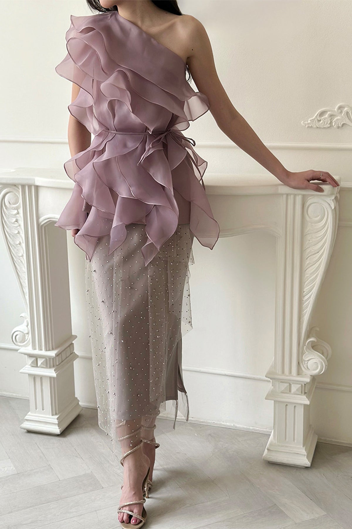 Serene Top With Fiona Skirt Gray