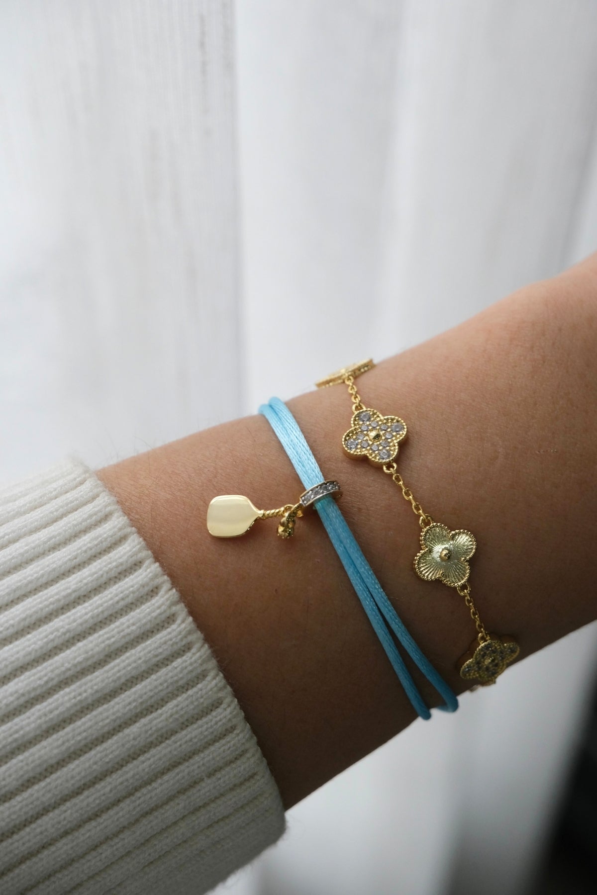 Padel Charm With Rope Bracelet In Sky Blue