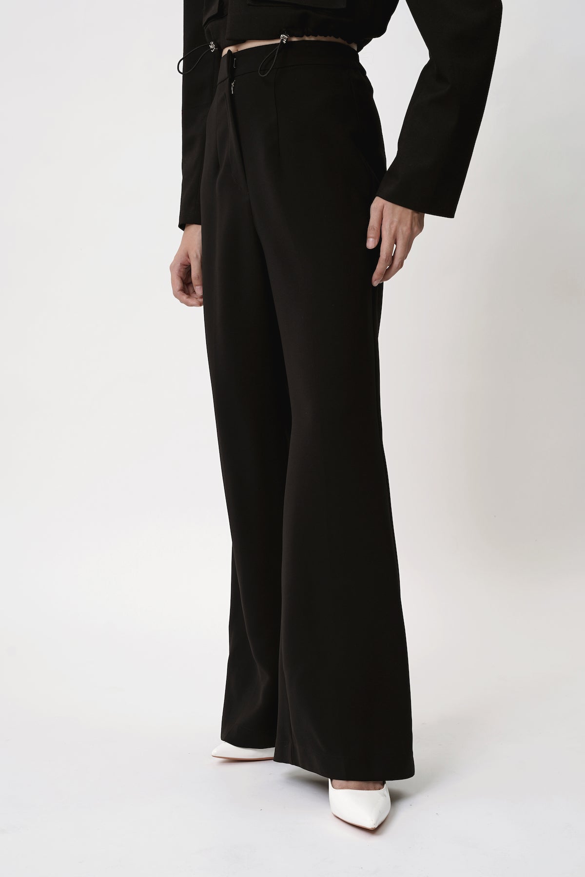 Gloo High-Waist Slight Flare Trouser In Black