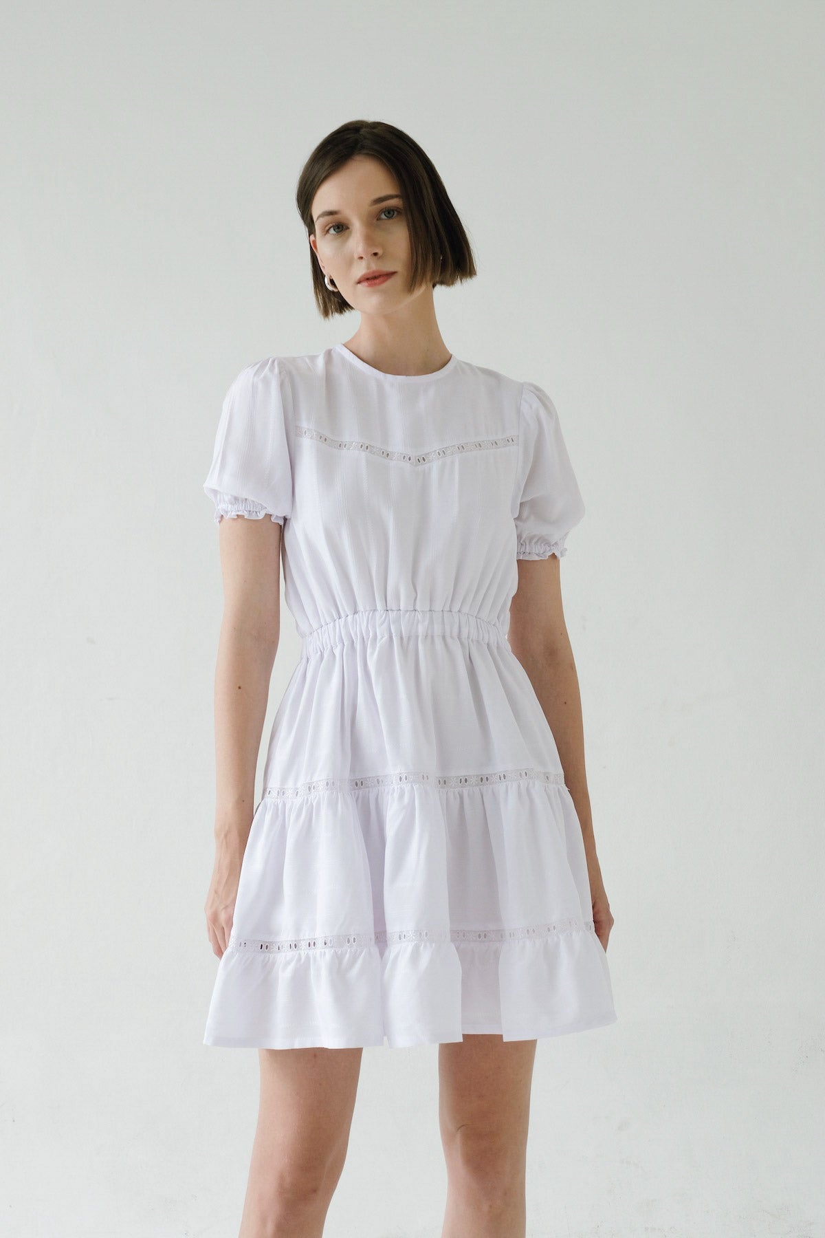 Flower Lace Dress-White (1S,2L Left-Bestseller!)